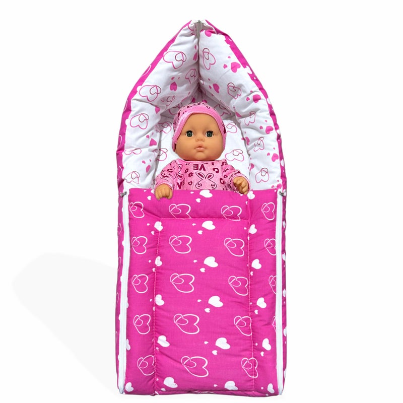 MOMSON حقيبة نوم/طقم سرير 2 في 1 للأم والابن للمواليد الجدد والأطفال الصغار، حقيبة نوم قطنية ناعمة، حقيبة حمل وعش حمل للأطفال من 0-6 أشهر - Image 1