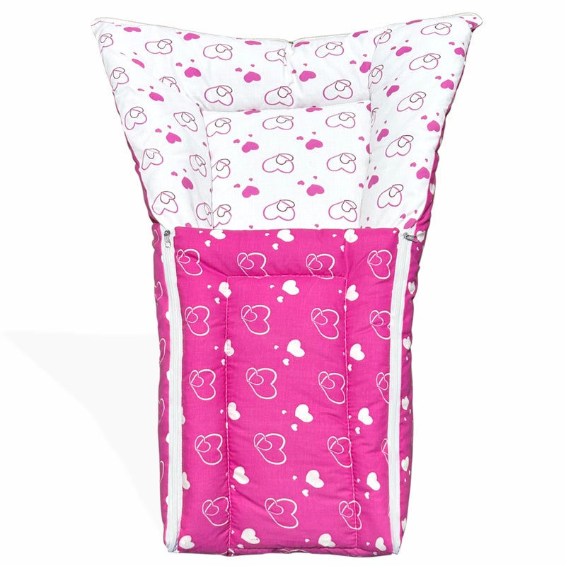 MOMSON حقيبة نوم/طقم سرير 2 في 1 للأم والابن للمواليد الجدد والأطفال الصغار، حقيبة نوم قطنية ناعمة، حقيبة حمل وعش حمل للأطفال من 0-6 أشهر - Image 3