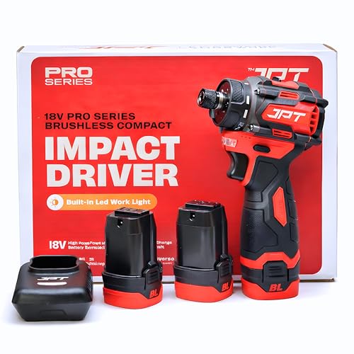 JPT 18V Pro Series Brushless Compact Impact Driver - 118 ft-lbs Torque with Quick change 1/4" Hex Shaft, 3-Speed Variable, For Electricians, Carpenters & Fabricators - Image 3