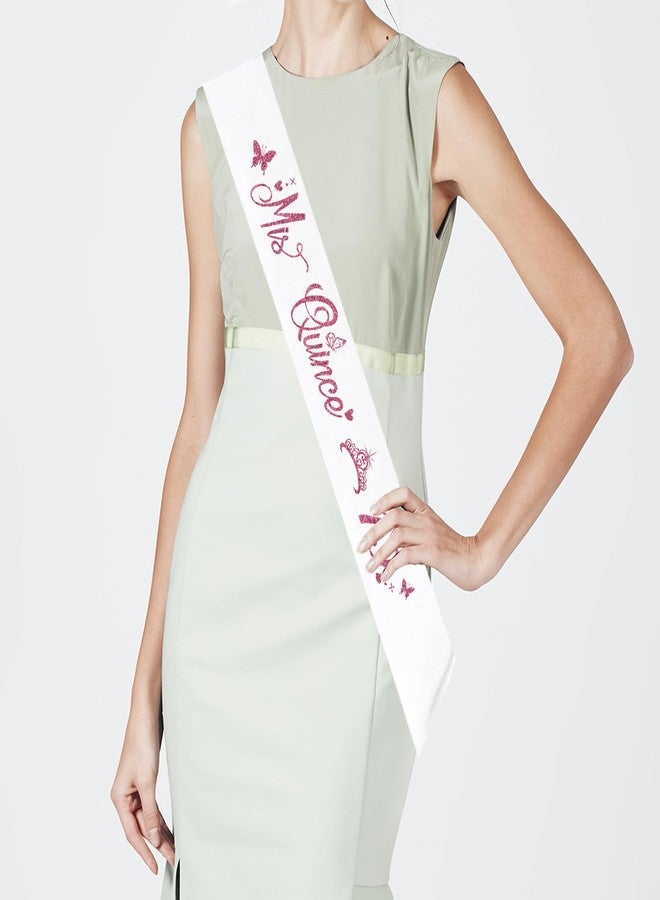 PYQWA Mis Quince 15 Quinceanera Sash,Happy 15th Birthday Party Decorations,Spanish My 15th Birthday Bday Gifts, Feliz Cumpleanos Sash - Image 4