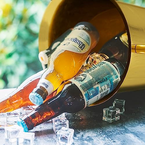 Pioplex Ice Bucket with Stand Christmas Stainless Steel Standing Bucket Ice Cube Container, Wine Bucket on rack Gold Champagne Ice-Bucket for Wine Beer KTV Club Bar Bbq Party Wedding, 12lb 5L - Image 4