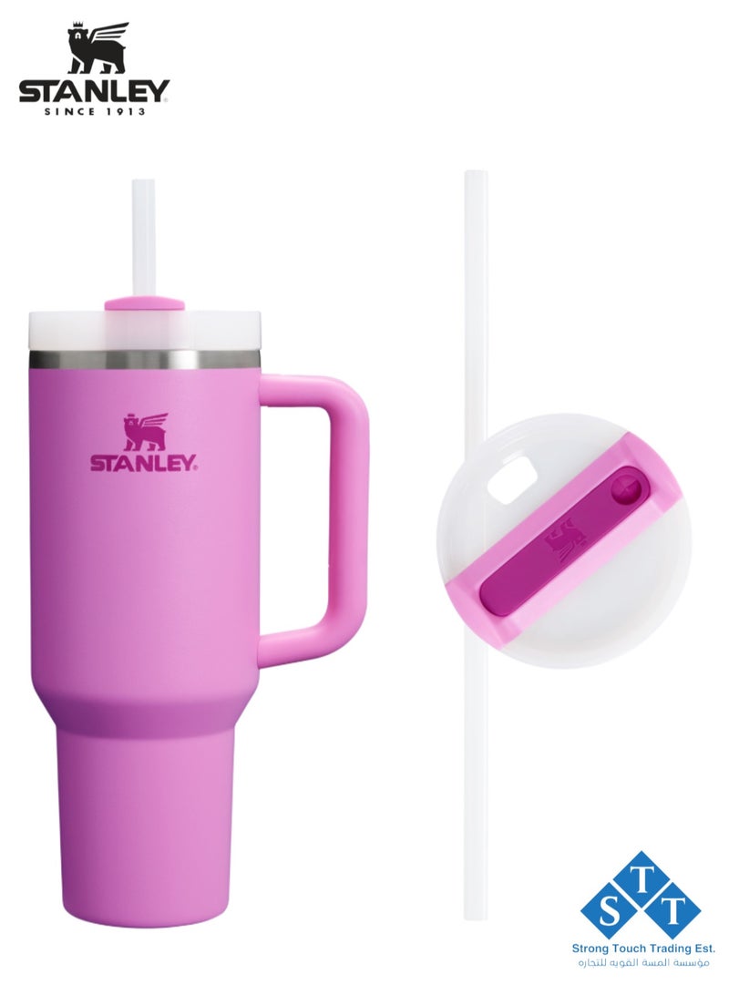 Stanley Official Stanley Quencher H2.0 Tumbler with Handle and Straw 40 oz | Flowstate 3-Position Lid | Cup Holder Compatible for Travel | Insulated Stainless Steel Cup | BPA-Free | for Water, Iced Tea or Coffee, Smoothie and More ( Peony Pink  1.18L)  - Image 4