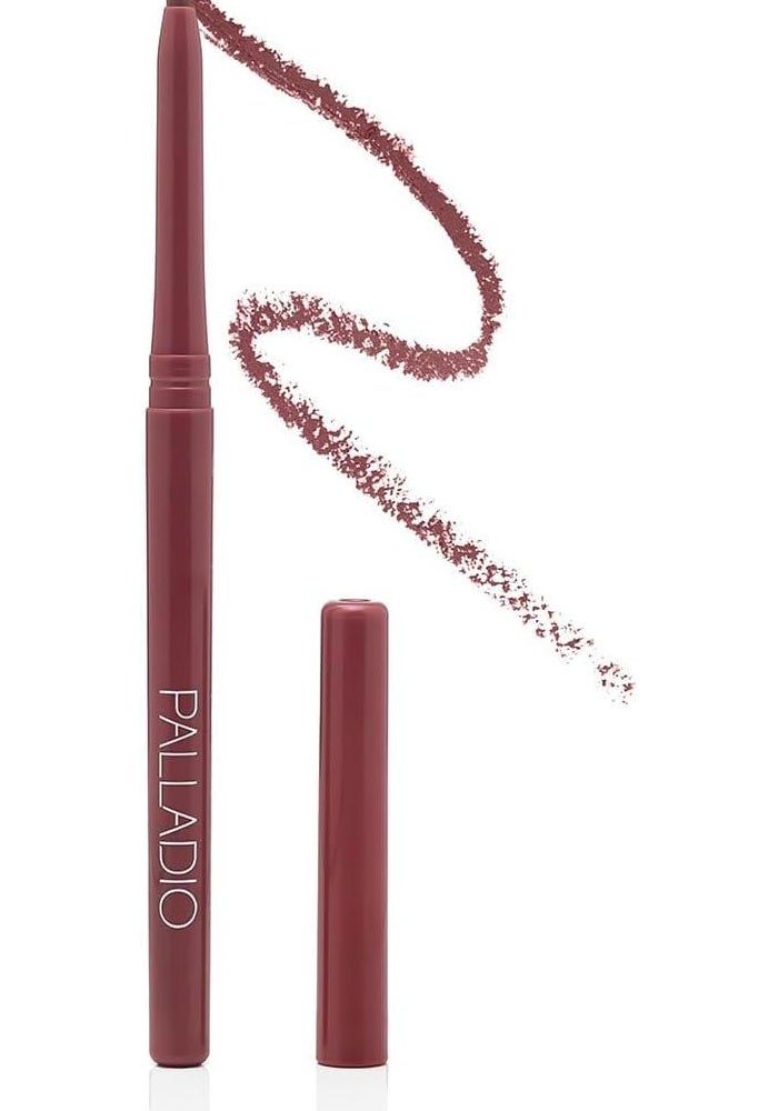 Palladio Retractable Waterproof Lip Liner | High Pigmented & Creamy Color Slim | Twist Up Smudge Proof Formula With Long Lasting All Day Wear | No Sharpener Required | Plum - Image 1