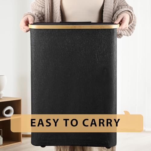 Odonata Large Toilet Paper Storage Basket with Lid, Slim Toilet Paper Organizer, Hold up to 20 Regular Rolls or 15 Mega Rolls. (Black, 49L) - Image 5