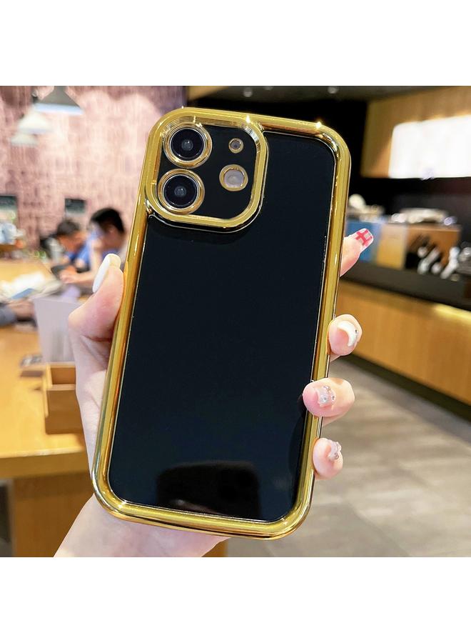 For iPhone 11 Plating Emery PC Hybrid Silicone Phone Case(Black)