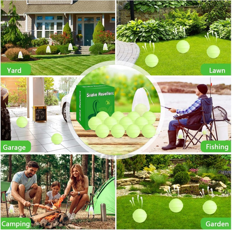 Enbabbor 24 Pack Snake & Lizard Repellent for Yard, Natural Rodent Repellent Balls for Outdoors and Indoor, Keep Snakes Lizard and Rodent Away from Lawn Yard Garden Camping Fishing Pet Safe - Image 4