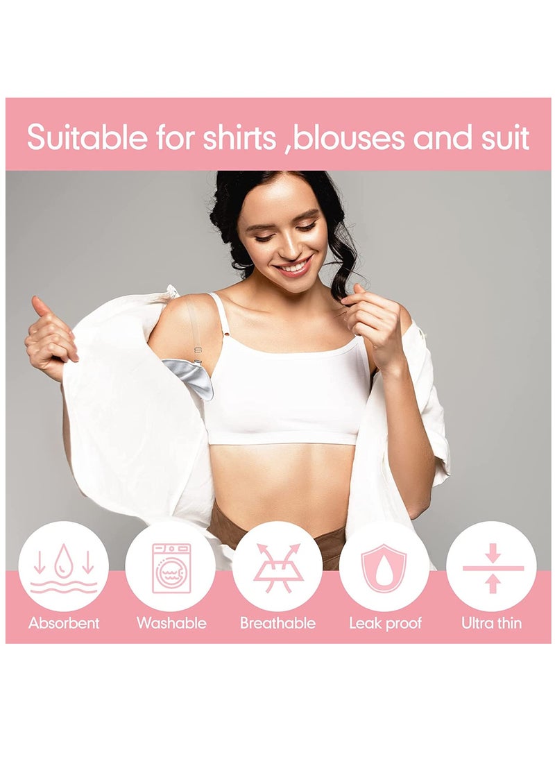 SOLARAE Underarm Sweat Pads Reusable Sweat Absorbing Guards Washable Armpit Sweat Pads with Shoulder Strap Under Arm Sweat Protectors Women Breathable Absorbent Sweat Pads Guards for Women and Men(4 Pairs) - Image 2