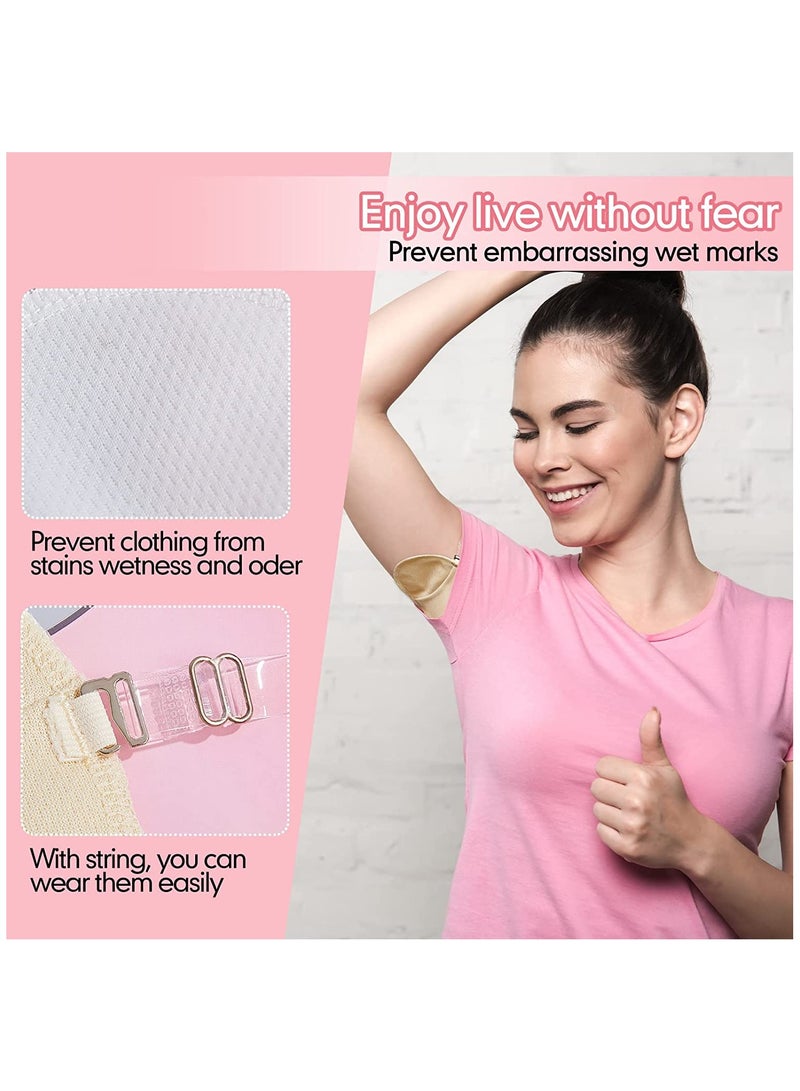 SOLARAE Underarm Sweat Pads Reusable Sweat Absorbing Guards Washable Armpit Sweat Pads with Shoulder Strap Under Arm Sweat Protectors Women Breathable Absorbent Sweat Pads Guards for Women and Men(4 Pairs) - Image 3