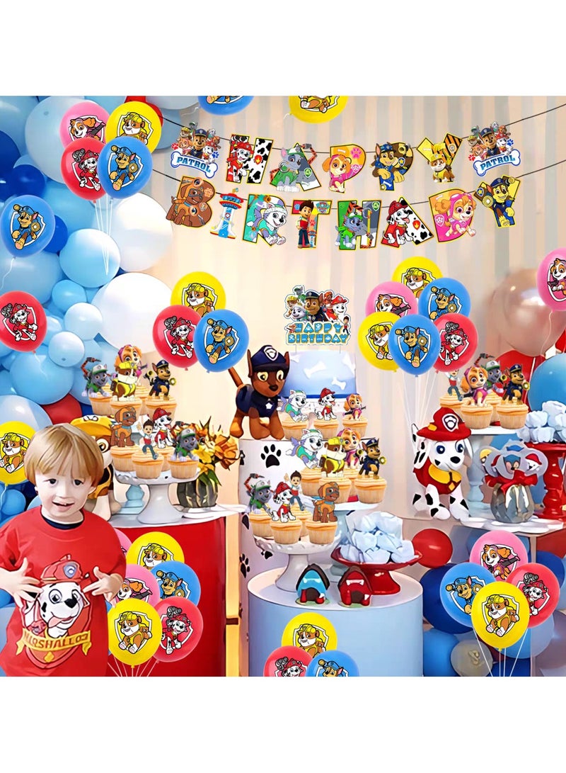 Paw Patrol Toys Paw Patrol Theme Balloon Set with Happy Birthday Banner,Cake Topper,Hanging Spins,Perfect for Graduation Baby Shower Birthday Bachelorette Party Backdrop Decoration,Suitable for Indoor and Outdoor - Image 3