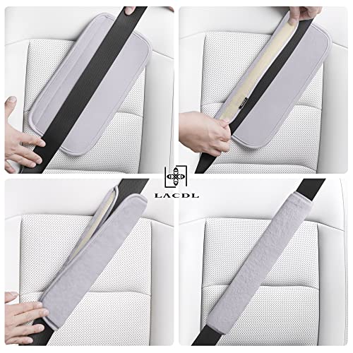 LACDL Extra Long Seatbelt Cover Super Soft Furry for Adults Kids Women & Men, Thick Plush Full Car Seat Belt Strap Cushion, Fluffy Shoulder Pad Protector, Auto Interior Accessories, 1pc, Grey, 19.5in - Image 5