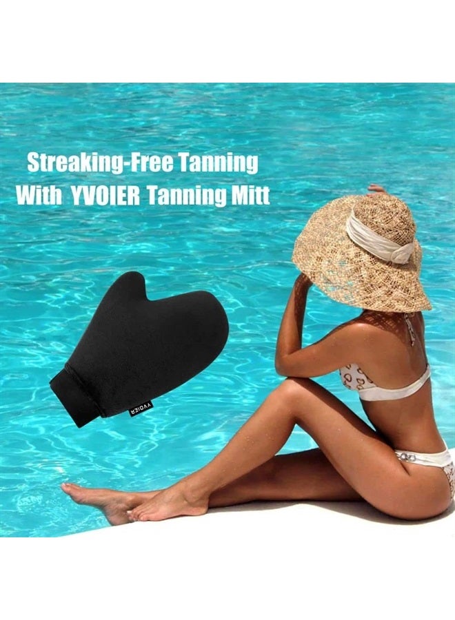 YVOIER Yvoier Self Tanning Elastic Wrist Mitt Applicator Tanning Glove Self Tan Mitt Applicator Self Tanner Glove Sunless Tanning Mitt 
