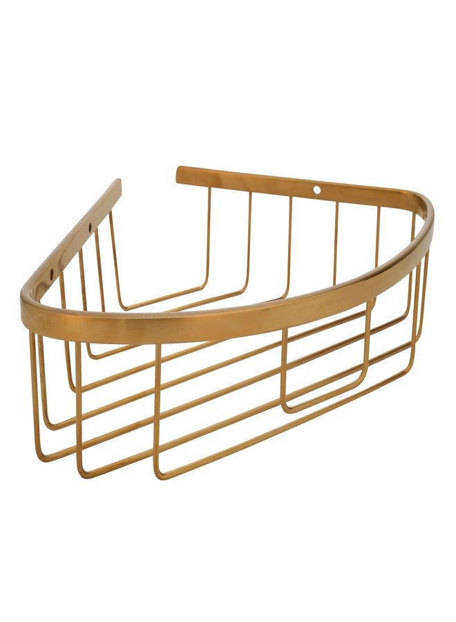 ZURY Stainless Steel Wall Mount Bathroom Corner Shelf Organizer | Multipurpose Corner Shelf Kitchen Shelf and Rack Chrome Finish Storage Organizer Accessories | Size: 7.8x10.7x2.7 inch (Golden) - Image 2