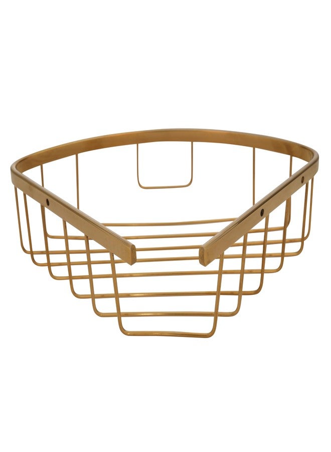 ZURY Stainless Steel Wall Mount Bathroom Corner Shelf Organizer | Multipurpose Corner Shelf Kitchen Shelf and Rack Chrome Finish Storage Organizer Accessories | Size: 7.8x10.7x2.7 inch (Golden) - Image 3