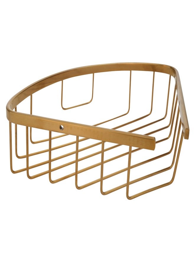 ZURY Stainless Steel Wall Mount Bathroom Corner Shelf Organizer | Multipurpose Corner Shelf Kitchen Shelf and Rack Chrome Finish Storage Organizer Accessories | Size: 7.8x10.7x2.7 inch (Golden) - Image 4