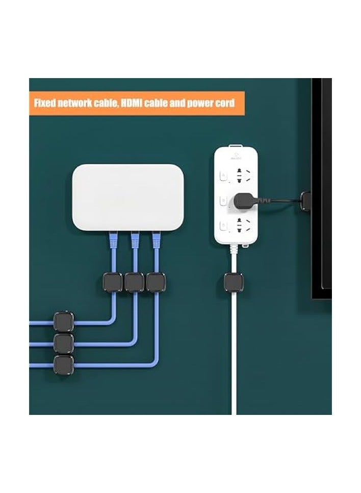 erorex Cord Organizer Holder, 6 Pcs Adhesive Cable Clips with Magnetic, Compact Under Desk Cable Management Clips, Nightstand Phone Charging Cord Holder, Wire Organizer, Office|kitchen|Car (Black) - Image 4