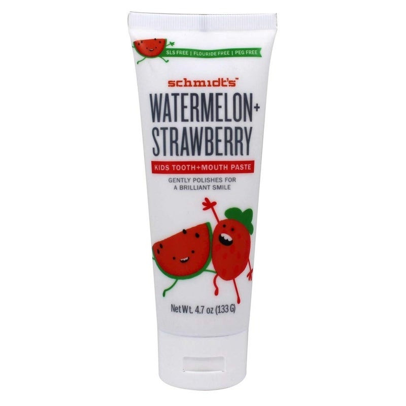 Schmidt's Deodorant Toothpaste Kids Watermelon Strawberry, 4.7 Ounce - Image 1