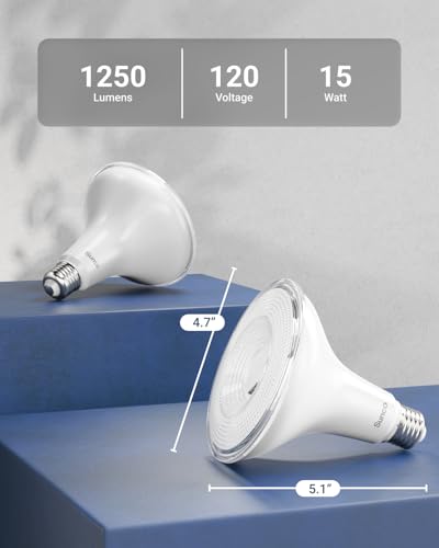 Sunco Lighting Sunco 6 Pack LED Flood Light Bulb, Waterproof PAR38 Dusk to Dawn Outdoor Lighting, 1250 LM, 120W Equivalent 15W, Exterior, Wet-Rated, 5000K Daylight, E26 Base, for Porch Garage Yard, UL - Image 5
