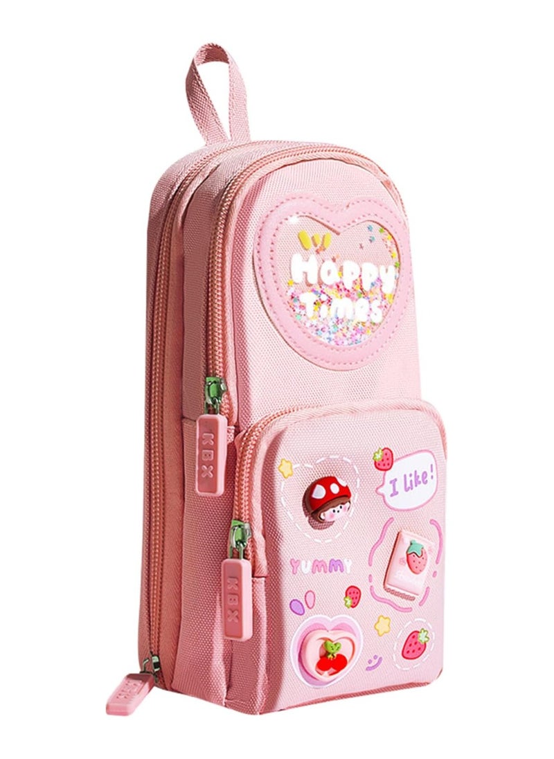 GUDOO Large Pencil Cases for Girls, Big Capacity Pencil Pouch with 3 Compartments, Pen Pouch Holder, Stationery Organizer, Portable Makeup Bag, Multifunctional Pen Bag for Kids Teenagers Students  - Image 1