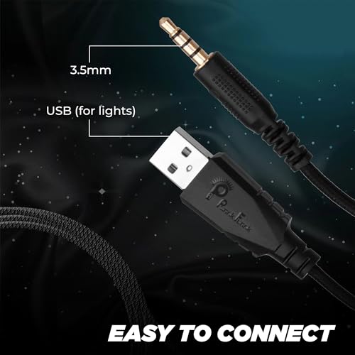 PunnkFunnk BattleKiller Gaming Headset Multi-Platform Compatible with PS4, Xbox One, PC, Nintendo Switch, Mobile, 50mm Surround Sound, Noise-Canceling Mic, LED Lights(Black) - Image 5