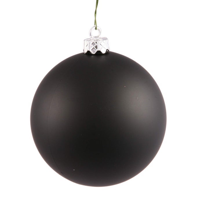 4 BLACK MATTE BALL ORNAMENT 6 ORNAMENTS PER PACK SHATTERPROOF PLASTIC UV RESISTANT HOLIDAY CHRISTMAS TREE DECORATION RELIABLE AND DURABLE