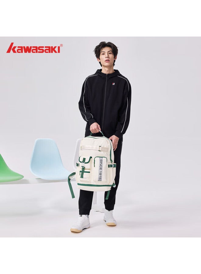 Kawasaki حقيبة بادمنتون كاواساكي، حقيبة ظهر، حقيبة رياضية بسعة كبيرة، قسم منفصل للأحذية، دب أبيض صغير A8214، أخضر أفوكادو - Image 1