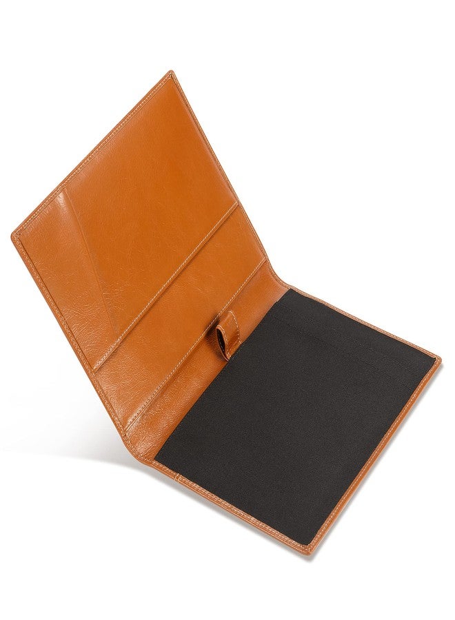 HISCOW Leather Junior Padfolio for Men & Women with Pen Loop, Italian Calfskin, Business Portfolio Notebook Folder (Antiqued Brown) - Image 3