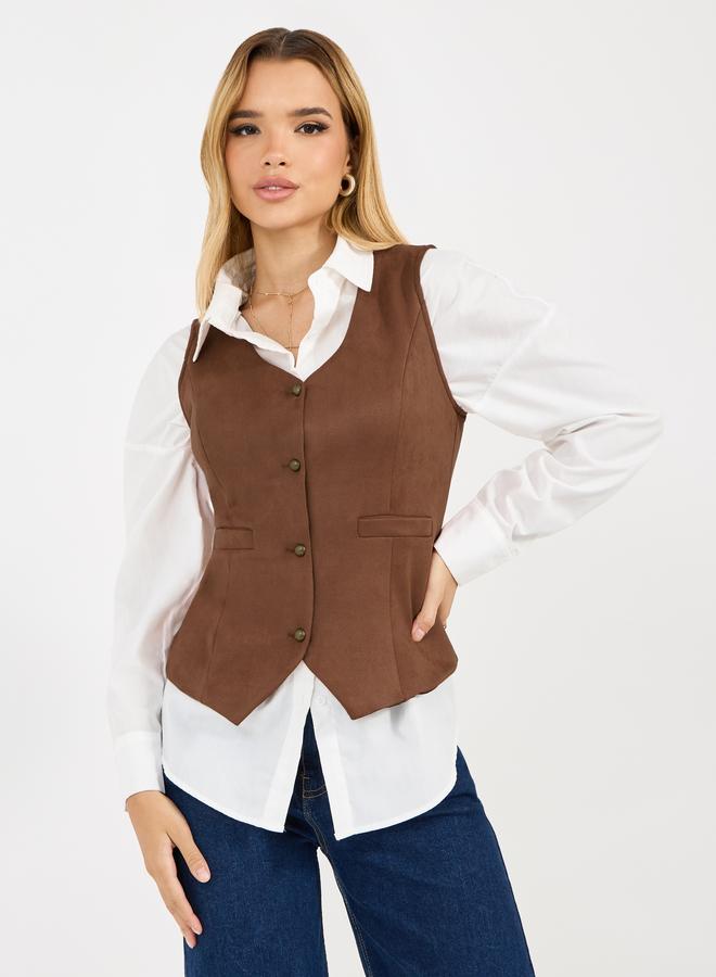 ستايلي جيليه بمظهر سويدي مع أزرار - Image 1