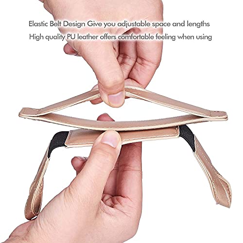 joylink Universal Tablet Hand Strap Holder, 360 Degrees Swivel Leather Handle Grip with Elastic Belt, Secure & Portable for 7.9" Tablets (Samsung Asus Acer Google Kindle iPad Mini), Gold - Image 4