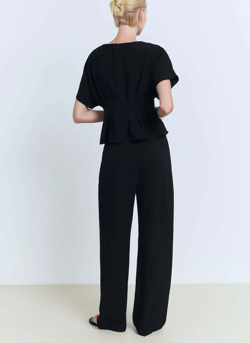 مانجو Straight-Fit Pleated Trousers