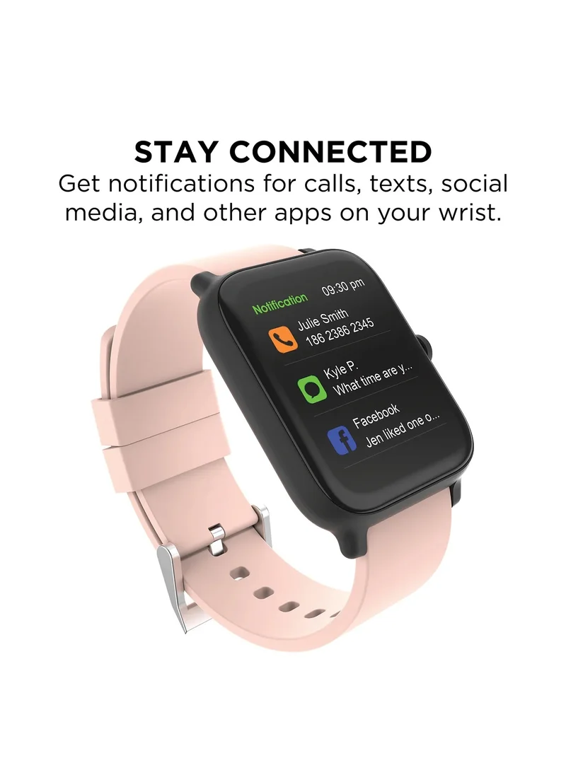 إيفو Evo 24/7 Unisex Interactive-Fitness Tracker Watch Black/Blush, EV1S01-G12
