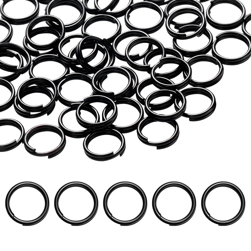 Hotop 50 Pieces Black Keys Ring Heavy Duty Metal Round Split Rings Key Chain Rings for Organization DIY Crafts Accessories(15 mm) - Image 1