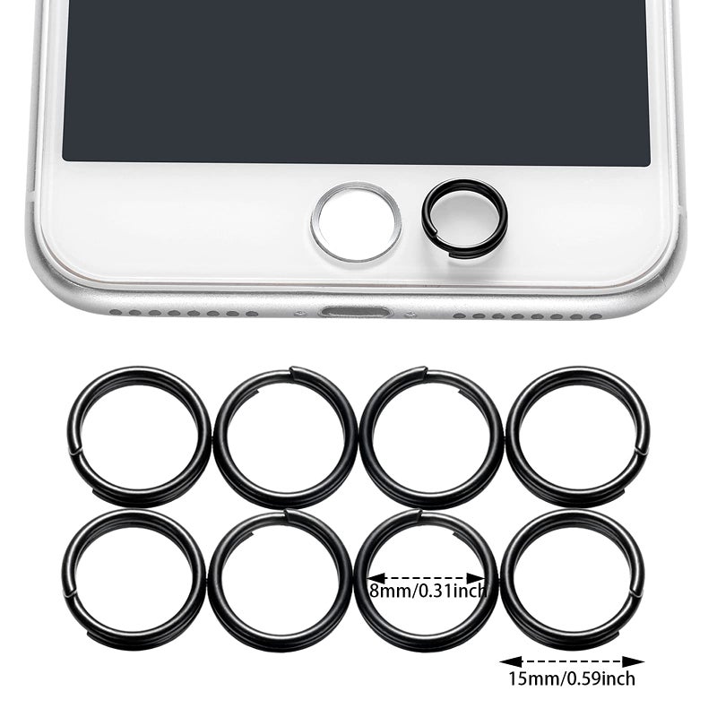 Hotop 50 Pieces Black Keys Ring Heavy Duty Metal Round Split Rings Key Chain Rings for Organization DIY Crafts Accessories(15 mm) - Image 2