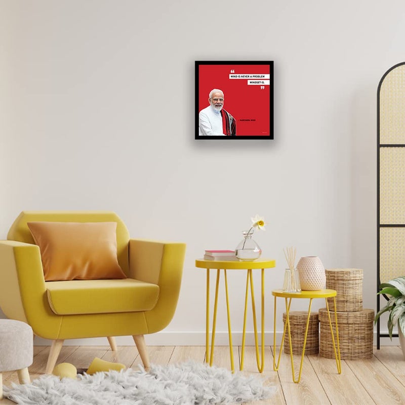 ADROS Motivational Quotes/Great Saying by Indian Legends Photo Frame With Poster For Office Wall, Study Room, Workplace, Restaurant (Narender Modi-1) - Image 3