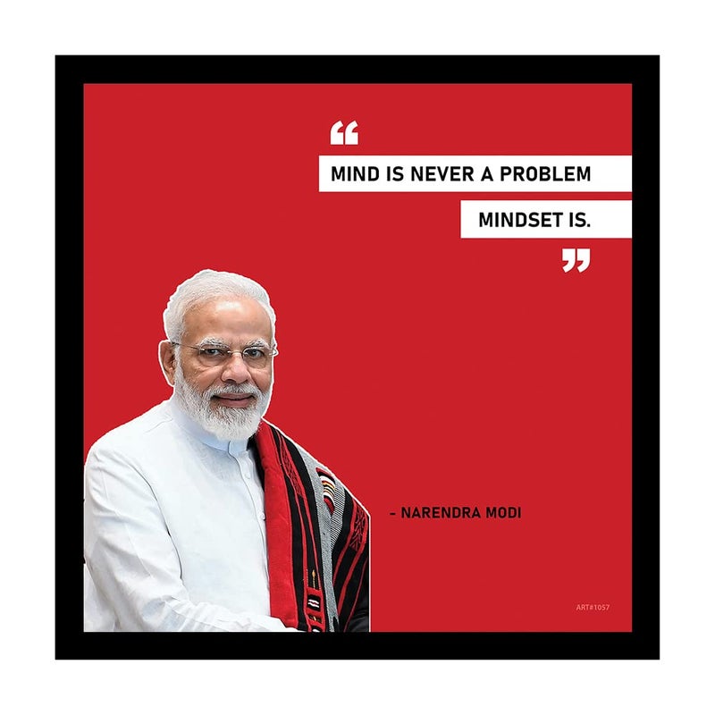 ADROS Motivational Quotes/Great Saying by Indian Legends Photo Frame With Poster For Office Wall, Study Room, Workplace, Restaurant (Narender Modi-1) - Image 1