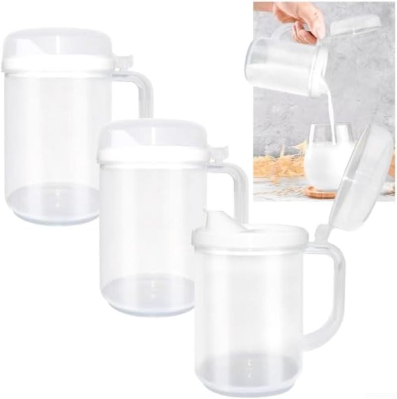 Spill-Proof Pitcher: Transparent Small Pitcher With Lid - Easy-Hold Anti-Drip Spout Kids Pitcher for Home and Classroom Use - Image 1