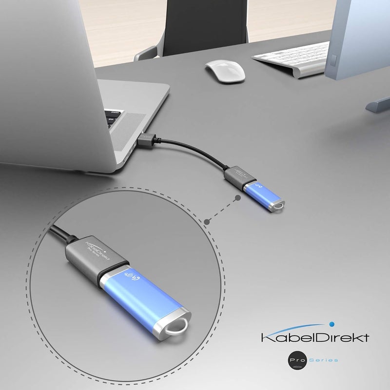 كيبل دايركت – كابل تمديد USB 3.0 – 0.15 متر – (مقبس USB-A إلى موصل USB-A أنثى، أسود/رمادي فاتح) - Image 3