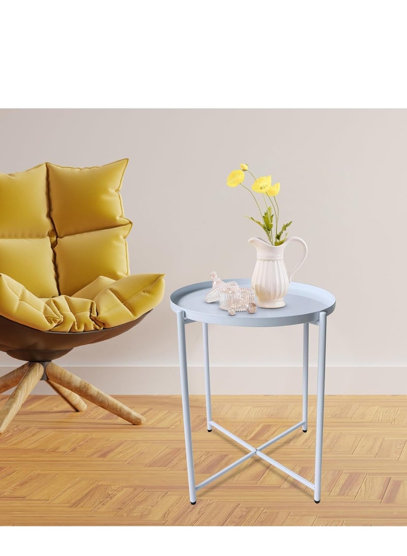 بينغ جنرال علبة معدنية مستديرة طاولة شاي الأرجواني 53x44x44cm - Image 5