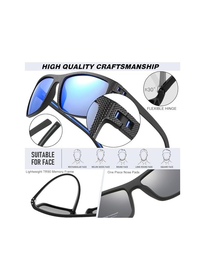 بروماس النظارات الشمسية المستقطبة الطيار للرجال النساء الصيد القيادة المشي لمسافات طويلة خفيفة الوزن TR90 الإطار UV400 حماية مربع خمر نمط نظارات الشمس حماية من الأشعة فوق البنفسجية - Image 5