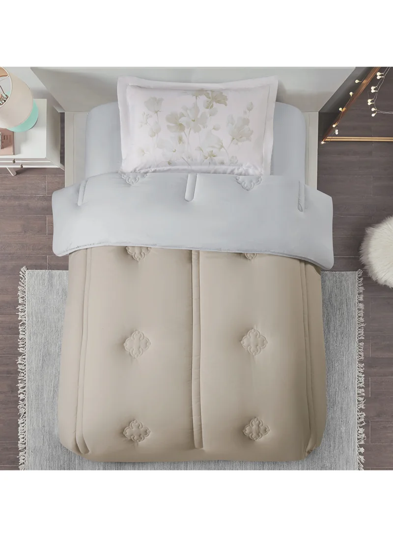 Donetella Bedding Comforter Set, Single Size 170x230 cm - 2-Pcs Digital Print Quilted Bed Set, Microfiber Fabric - 1 Comforter And  1 Pillow Sham