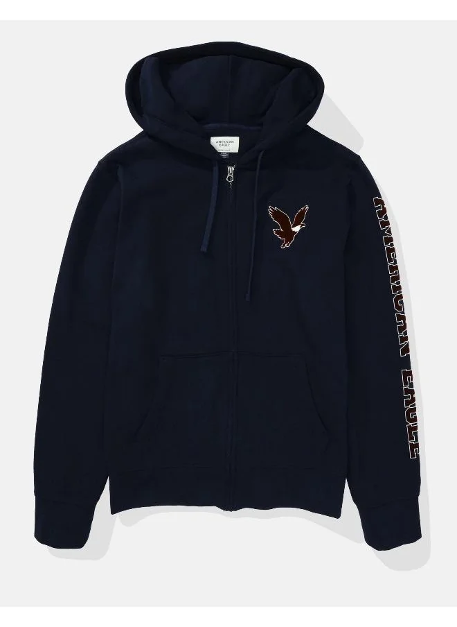 American Eagle Graphic Zip Through Hoodie