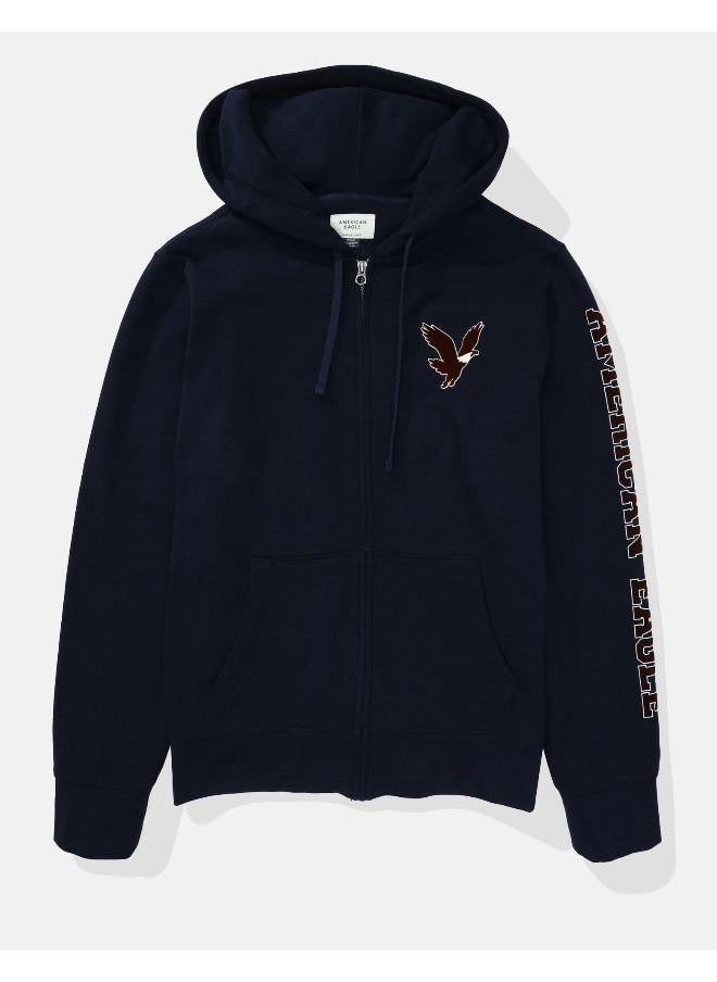 امريكان ايجل - Graphic Zip Through Hoodie - Image 1