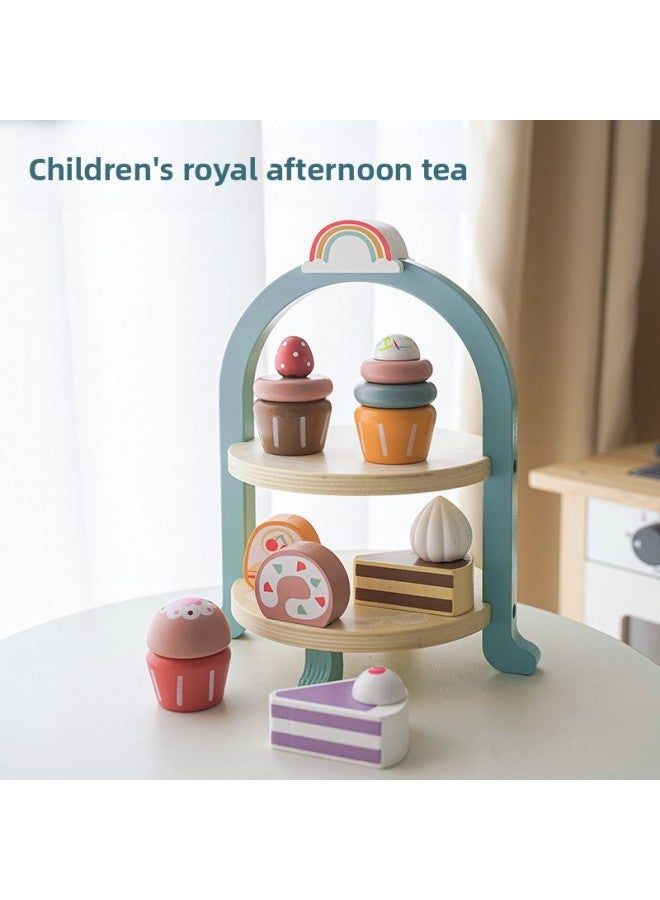 Nordic Play House Simulation Teapot Tea Set Children's Kitchen Toys Afternoon Tea Dessert Ice Cream Coffee Machine Suit-Color:Royal Juicer  - Image 4