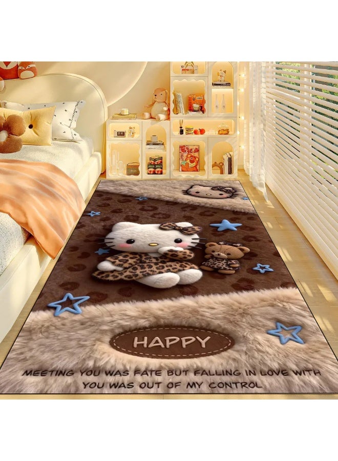 Cute Plush Area Rug 60×160cm, Soft Fluffy Cartoon Floor Carpet, Cozy Bedroom Rug for Kids Room Playroom Living Room Home Decor - Image 1