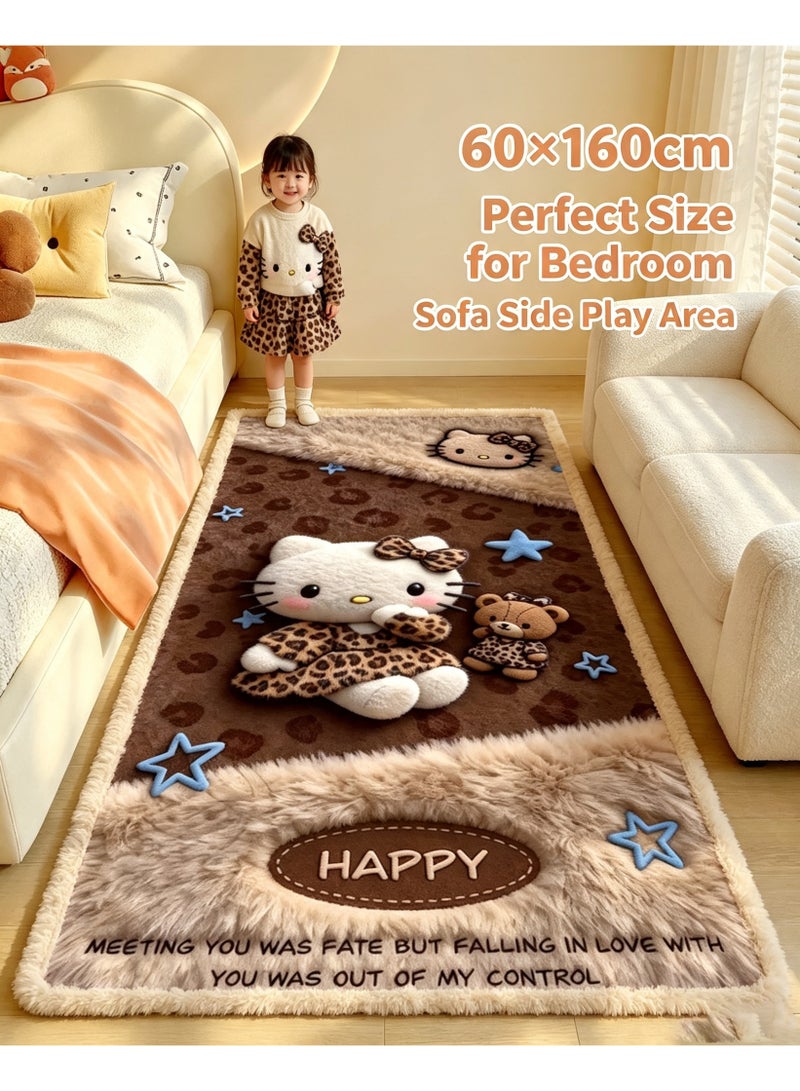 Cute Plush Area Rug 60×160cm, Soft Fluffy Cartoon Floor Carpet, Cozy Bedroom Rug for Kids Room Playroom Living Room Home Decor - Image 5