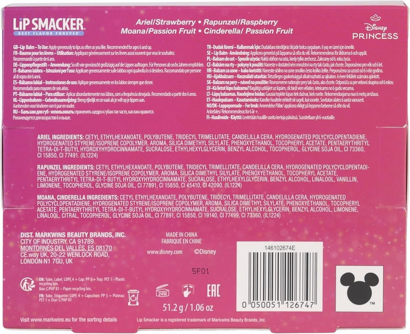 Markwins Lip Smacker Disney Princess Lip Balm Set (Each 12.8 g, Pack of 4) - Image 4