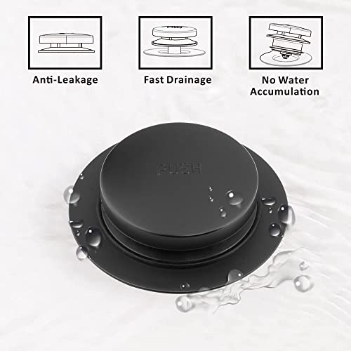 Artiwell Universal Tip Toe Bath Drain Stopper and Cover, Bathtub Drain Stopper, Replaces Lift and Turn, Tip-Toe and Trip Lever drains for Tub, EZ Installation and Clearing (MATT Black) - Image 5