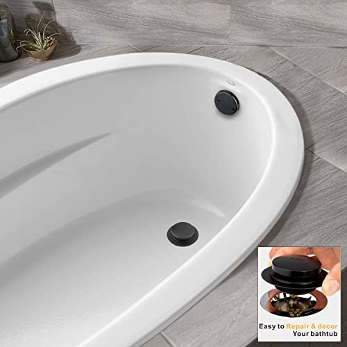 Artiwell Universal Tip Toe Bath Drain Stopper and Cover, Bathtub Drain Stopper, Replaces Lift and Turn, Tip-Toe and Trip Lever drains for Tub, EZ Installation and Clearing (MATT Black) - Image 4