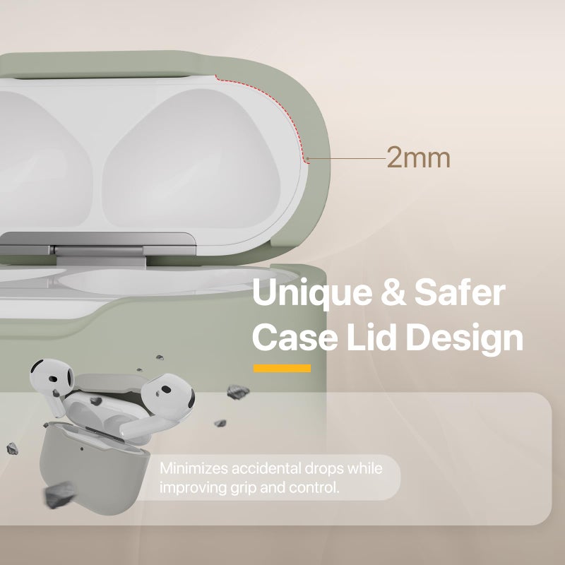 MAGEASY Designed for AirPods 4 Case - Shockproof Protective Case for AirPods 4, Stain-Resistant, Smooth & Skin-Friendly, Support Wireless Charging - Skin (Starlight White) - Image 4