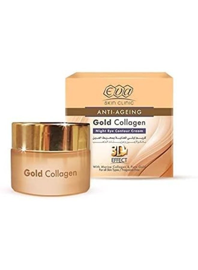 Eva Gold Collagen Anti-Ageing Cream Night Eye Contour, 15 ml - Image 1