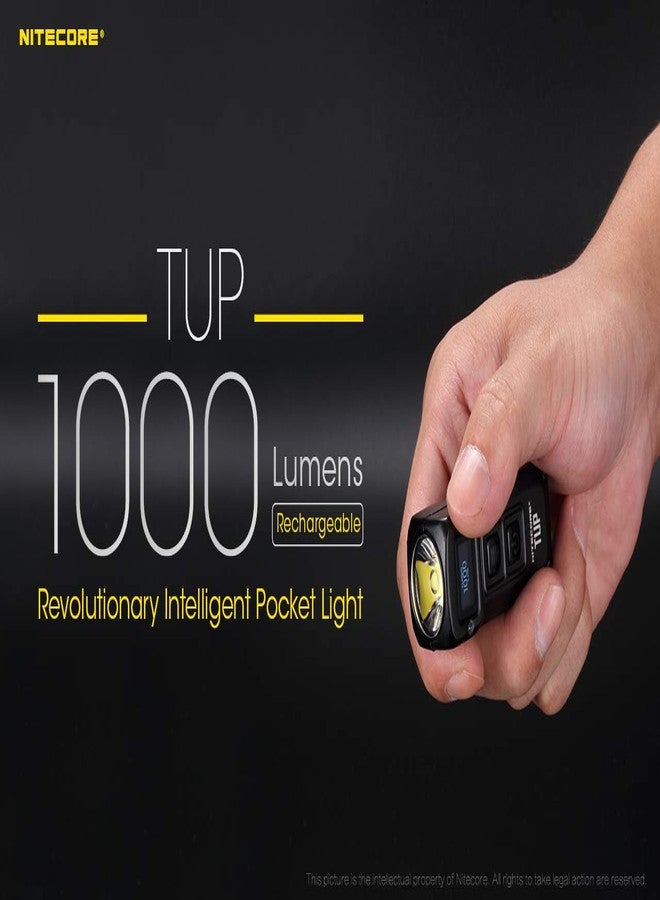Nitecore TUP Intelligent Pocket Light - 1000 Lumen - OLED Display with Bonus Eco-Sensa Micro USB Charging Cable - Two Color Choices (BLACK) - Image 2